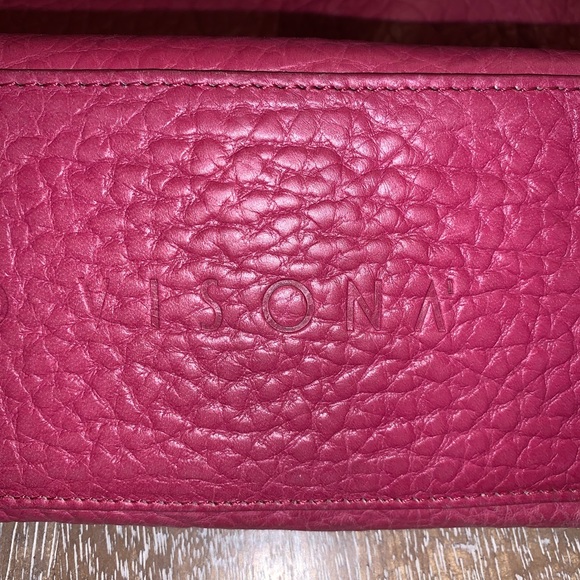 Plinio Visona Pink Leather Bamboo Handle Tote - Picture 5 of 17